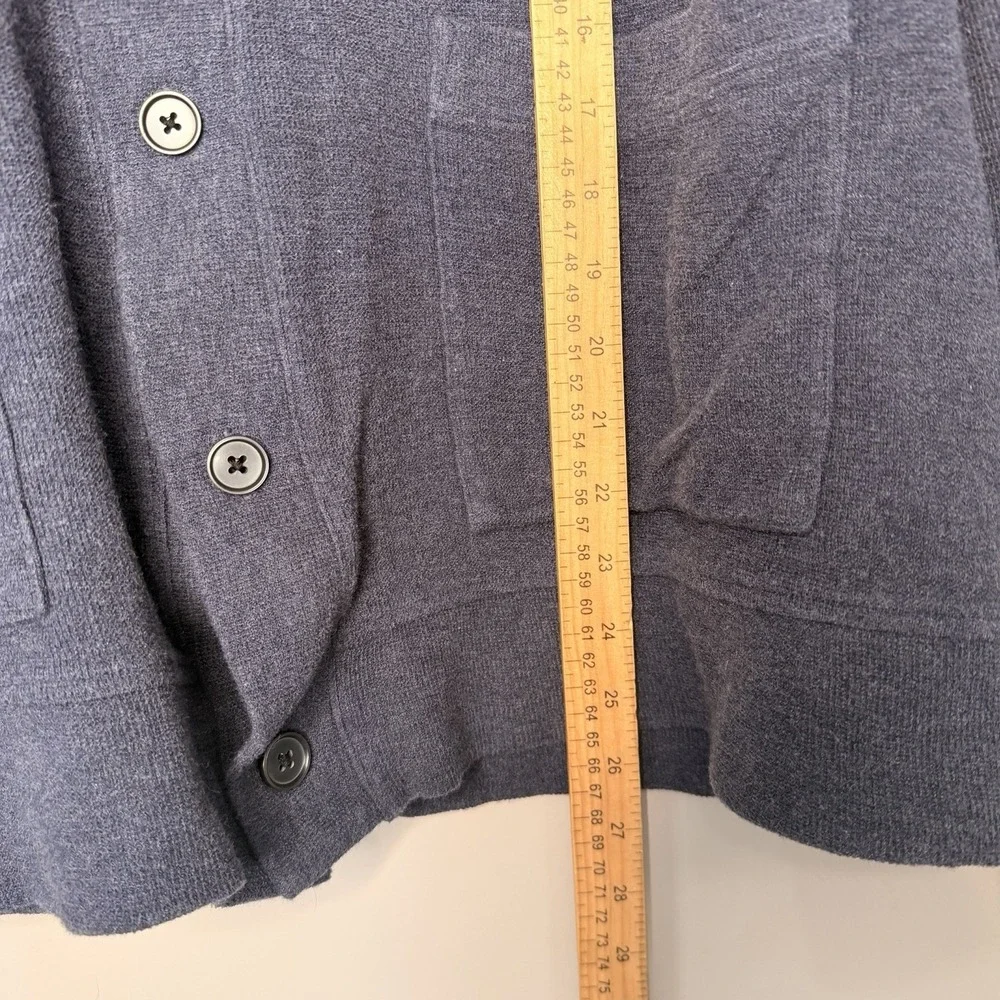 Michael Kors button front Patch Pockets cardigan sweater Navy cotton blend SZ-XL
